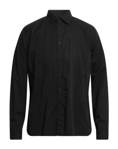 Xacus Man Shirt Black Size 17 Cotton In Black
