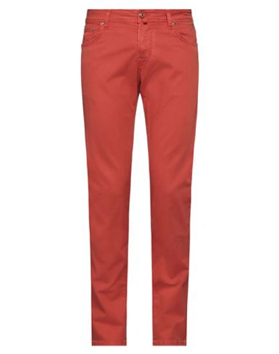 Jacob Cohёn Man Pants Rust Size 31 Cotton, Lyocell, Elastane, Polyester In Red