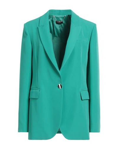 Liu •jo Woman Blazer Green Size 12 Polyester, Elastane
