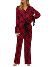 Beach Riot Lee Anne Brooke Woven Pajama Set In Merry Plaid