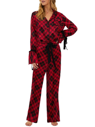 Beach Riot Lee Anne Brooke Woven Pajama Set In Merry Plaid