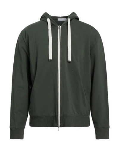 Daniele Fiesoli Man Sweatshirt Military Green Size M Cotton, Elastane In Green