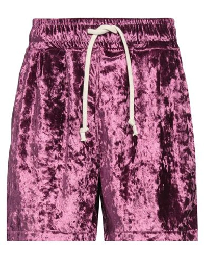 Luxury Lab Milano Man Shorts & Bermuda Shorts Mauve Size S Polyester, Elastane In Purple