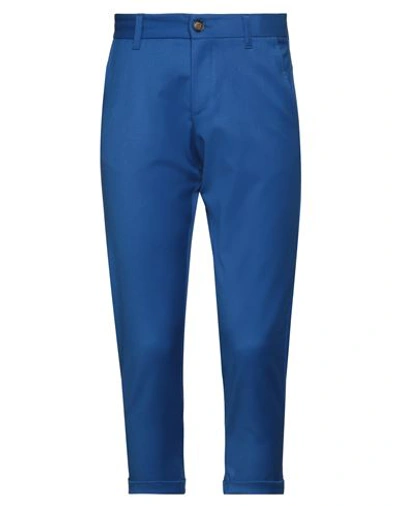 Imperial Man Pants Bright Blue Size 34 Polyester, Viscose, Elastane