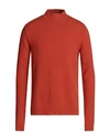Rick Owens Man Turtleneck Rust Size Xl Cashmere, Wool In Red
