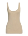 Chloé Woman Top Beige Size L Wool, Cashmere, Polyamide, Elastane