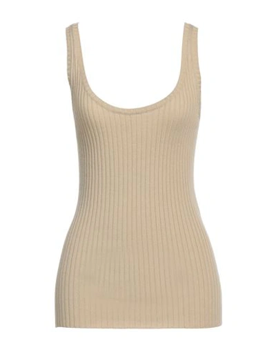 Chloé Woman Top Beige Size L Wool, Cashmere, Polyamide, Elastane