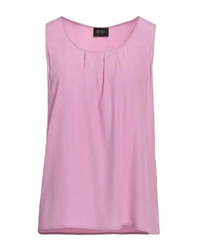 Liu •jo Woman Top Lilac Size 6 Acetate, Silk In Purple