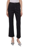 MING WANG MING WANG CRYSTAL FRONT FLARED ANKLE JEANS