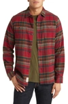 SCHOTT TWO-POCKET LONG SLEEVE FLANNEL BUTTON-UP SHIRT