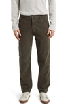 Ag Wells Tapered Moleskin Carpenter Pants In Sulfur Forest Moss