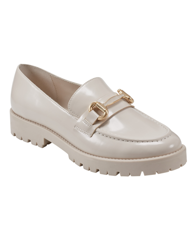 Bandolino Women's Franny Round Toe Slip On Lug Sole Loafers In Light Natural - Manmade