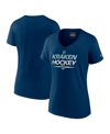 Fanatics Branded  Deep Sea Blue Seattle Kraken Authentic Pro V-neck T-shirt In Deep Sea Blue