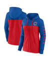 FANATICS WOMEN'S FANATICS ROYAL, RED CHICAGO CUBS CITY TIES HOODIE FULL-ZIP SWEATSHIRT