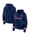 Fanatics Branded  Navy Atlanta Braves Over Under Pullover Hoodie In Navy