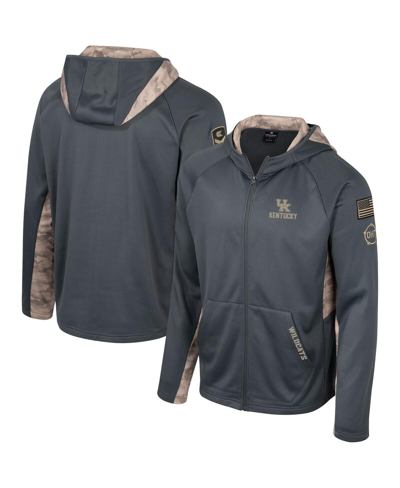 Colosseum Men's  Charcoal Kentucky Wildcats Oht Military-inspired Appreciation Camo Raglan Full-zip H