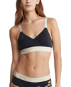 Calvin Klein Fuller Bust Modern Cotton Lightly Lined Bralette In Black In Black