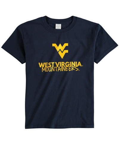 Two Feet Ahead Kids' Big Boys Navy West Virginia Mountaineers Crew Neck T-shirt