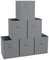 ORNAVO HOME FOLDABLE STORAGE CUBE BIN WITH DUAL HANDLES- SET OF 6