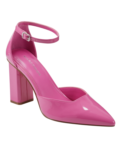 Marc Fisher Women's Demeter Adjustable Ankle Strap Dress Pumps In Pink Patent - Faux Patent Leather