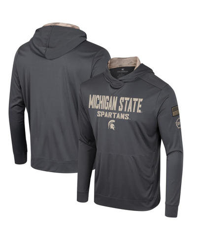 COLOSSEUM MEN'S COLOSSEUM CHARCOAL MICHIGAN STATE SPARTANS OHT MILITARY-INSPIRED APPRECIATION LONG SLEEVE HOOD