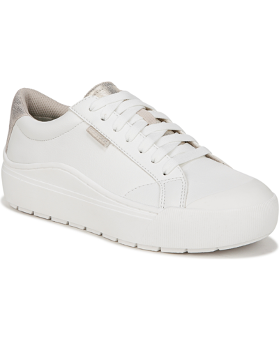 Dr. Scholl's Women's Low Top Metallic Faux Leather Sneakers In White