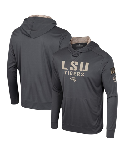 Colosseum Men's  Charcoal Lsu Tigers Oht Military-inspired Appreciation Long Sleeve Hoodie T-shirt