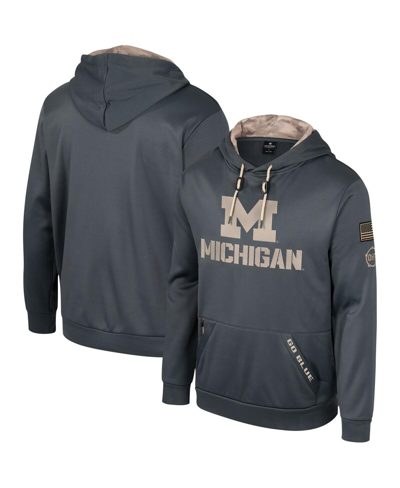 Colosseum Men's  Charcoal Michigan Wolverines Oht Military-inspired Appreciation Pullover Hoodie