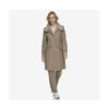 Andrew Marc Feather Leather Trim Wool Blend Coat In Mushroom