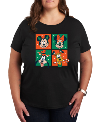 Air Waves Trendy Plus Size Disney Holiday Graphic T-shirt In Black