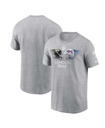 Nike Men's  Heather Charcoal Jacksonville Jaguars Vs. Buffalo Bills 2023 London Game T-shirt