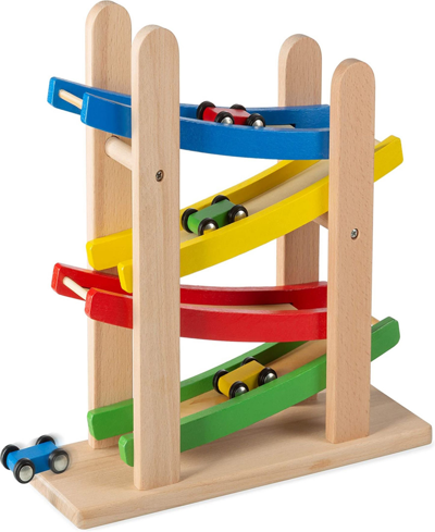 Play22 Wooden Car Ramps Race In Multicolor