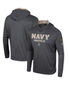 COLOSSEUM MEN'S COLOSSEUM CHARCOAL NAVY MIDSHIPMEN OHT MILITARY-INSPIRED APPRECIATION LONG SLEEVE HOODIE T-SHI