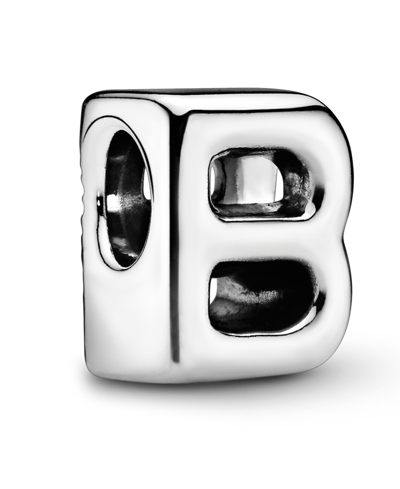 Pandora Sterling Silver Script Alphabet Dangle Charm In Silver - B