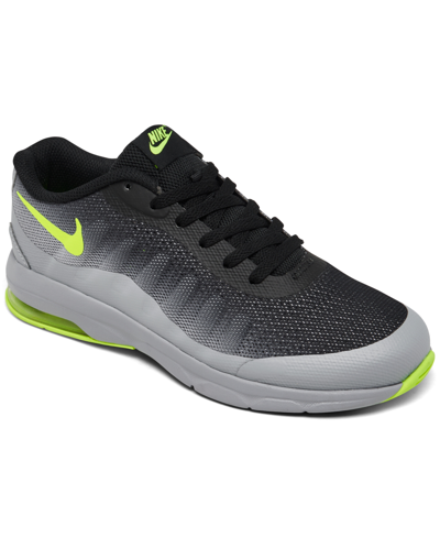 Nike Kids' Big Boys Air Max Invigor Running Sneakers From Finish Line In Wolf Grey/volt/black