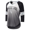 G-III 4HER BY CARL BANKS G-III 4HER BY CARL BANKS WHITE/BLACK CHICAGO WHITE SOX LEAD-OFF RAGLAN 3/4-SLEEVE V-NECK T-SHIRT