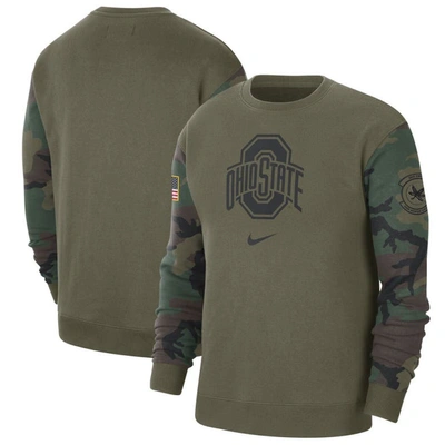 Nike Ohio State Club Fleece  Men's College Crew-neck Sweatshirt In Green
