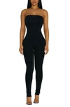 Naked Wardrobe Tube Tight Strapless Jumpsuit In Black
