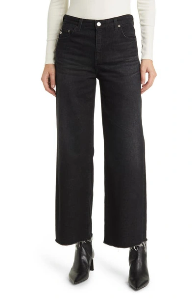 Ag Saige High-rise Wide-leg Crop Jeans In Black