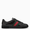 GUCCI GUCCI LOW ACE BLACK TRAINER IN GG CRYSTAL MEN