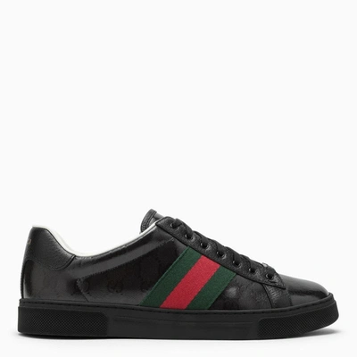 Gucci Black Ace Gg Crystal Canvas Trainers