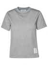 THOM BROWNE THOM BROWNE WOMAN 'RELAXED' GREY COTTON T-SHIRT