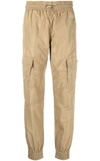 Diesel Cargo Trousers With Elastic Waistband And Functional Pockets In Mustard