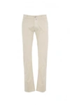 Jacob Cohen Straight Leg Twill Trousers With Multiple Pockets In Off White