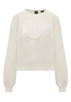 Pinko White Cotton Sweater In White