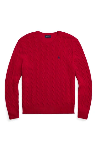 Polo Ralph Lauren Cashmere Cable-knit Sweater In Red