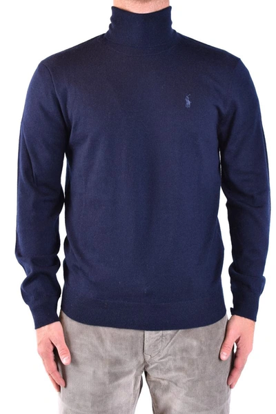 Polo Ralph Lauren Roll-neck Sweater In Navy
