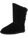 Bearpaw Boshie Womens Suede Faux Fur Lined Winter & Snow Boots In Black