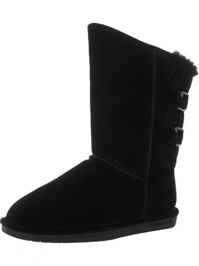 Bearpaw Boshie Womens Suede Faux Fur Lined Winter & Snow Boots In Black