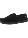 Bearpaw Mens Moc Ii Wide Sheepskin Suede Slippers In Black